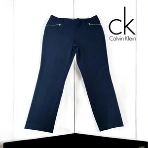 Calvin Klein, Tailored Straight-Leg Pants, Size 16, Black